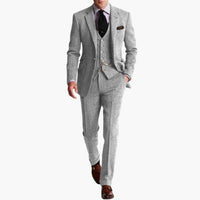 Hochzeitsgast-Anzug - eleganter Stil für Herren mit Weste – Silber