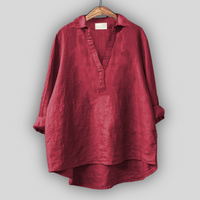 Anna - Linen Blouse – Rot