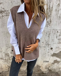 Lisa™ | Bequeme Strickjacke – Dunkelbruan