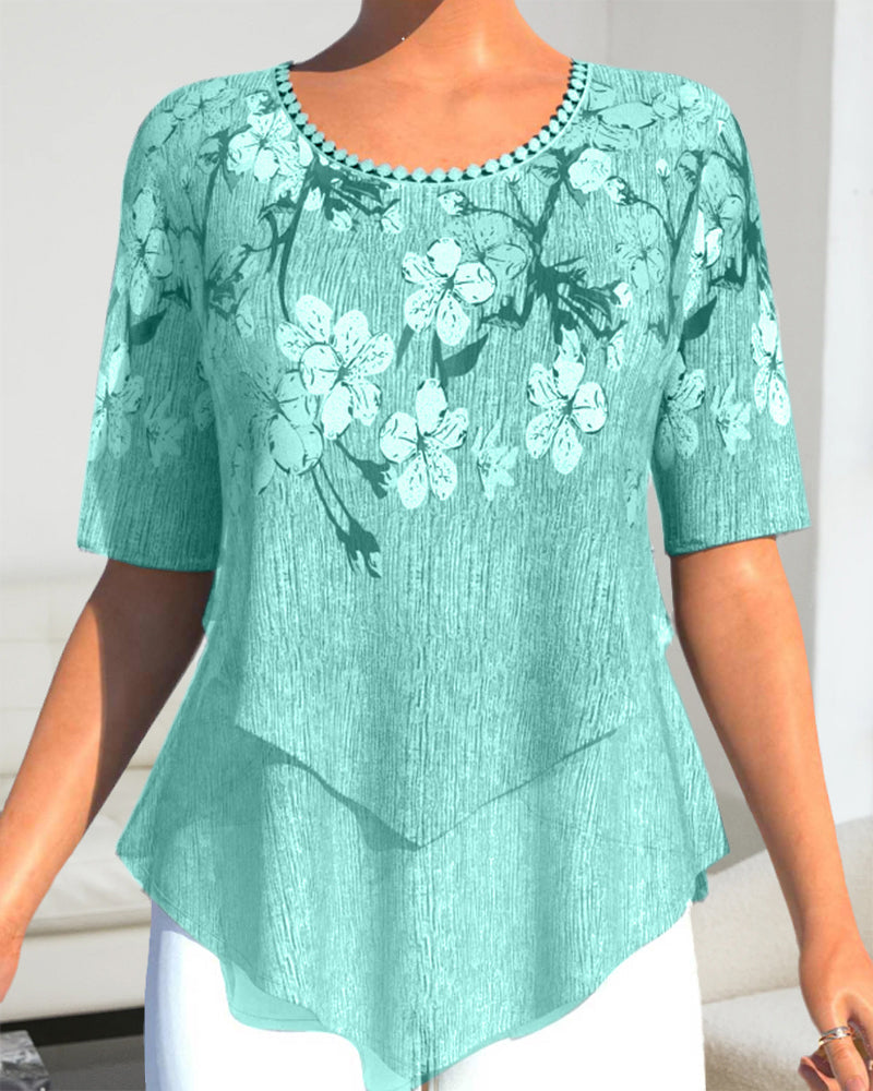 Elysia - Blumenmuster-Oberteil