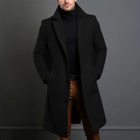 Herren Wintermantel | Slim Fit Langer Mantel – Schwarz
