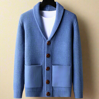 ANTONIUS - STRICKJACKE MIT KNÖPFEN – Blau
