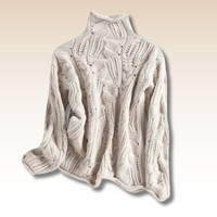 Fibrora™ - Gemütliches Polohemd mit Zopfmuster – Beige