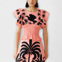 Amy - Elegantes Palmenkleid – Rosa