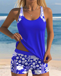 Zinnia - schnelltrocknendes Badeanzug-Set – Blau