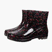 Damen Stiefeletten mit bedrucktem Schaft – Rot