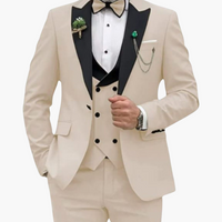 Stylisher Slim Fit Anzug - moderner Look für Herren zur Hochzeit – Beige