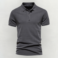 Stilvolles Herren-Poloshirt kurzarm mit Knopfleiste – Grau
