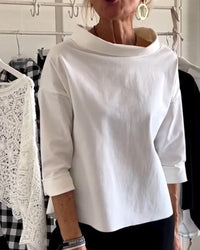 Modernes Oberteil für Damen | Kurzarm – Weiß