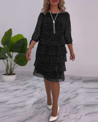 Rebekka - Schichtkleid mit Polka Dots – Schwarz