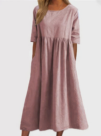 AMIRA - LOCKERES KLEID MIT TASCHEN – Rosa