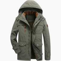 Herren Winterparka mit Kapuze und warmer Fütterung – Grün