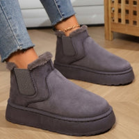 Maureen - Lässige Plüsch Stiefel – Dunkelgrau