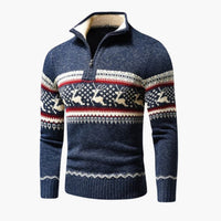 Arne | Herren Pullover mit Viertelreißverschluss – Blau
