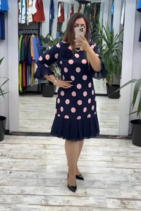 Gigi – Midikleid Mit Polka-Punkte Und Ausgestellten Ärmeln – Rosa