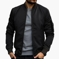 Herren Bomberjacke mit Seitentaschen – Schwarz