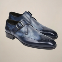 Theodore | Einzelschnalle Mönchsgurt Schnallenschuhe – Blau