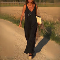 Amber™ Maxikleid mit Tank-Stil – Schwarz