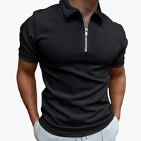Simon | Herren-Poloshirt mit Reißverschluss – Schwarz