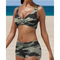Verstellbarer Bikini in zwei Teilen mit trendigem Druck – Tarnung