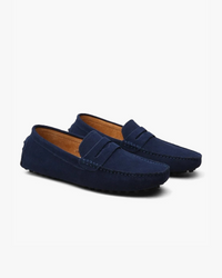 Gustaaf Wildleder Mokassin Loafer – Marine