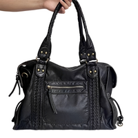 Hollie - Damenhandtasche mit Reißverschluss im entspannten Stil – Schwarz