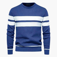 Bastian | Herrenpullover mit Streifen – Dunkelblau