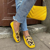 Ally | Gelber Loafer mit Tierprint-Detail – Größe