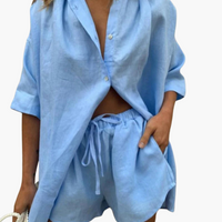 Mila | Set mit Top und Shorts – Blau
