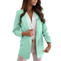 Damen Lange Leicht Blazer | Formell – Mintgrün