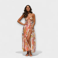 Annalise - Gedrucktes Kleid – Orange