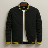 Maverick™ - Stilvolle Gestreifte Bomberjacke – Schwarz