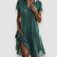 Eva | Lässiges geblümtes Kleid – Grün