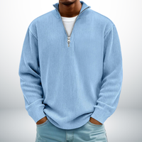 Snovia™ – Hochwertiger Herrenpullover mit Halbreißverschluss – Blau