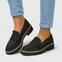 Michaela | Damen Chunky Loafer Slip-On Modern Trend Komfort Alltag – Schwarz