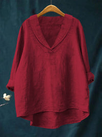 Annika | Oversized Leinen-Bluse – Rot