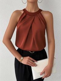 Miranda™ | Elegante Satinbluse mit freien Schultern – Rot