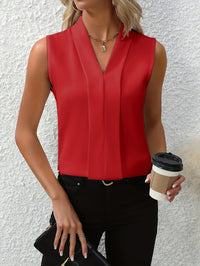 Annabel™ | Ärmellose Bluse mit V-Ausschnitt – Rot