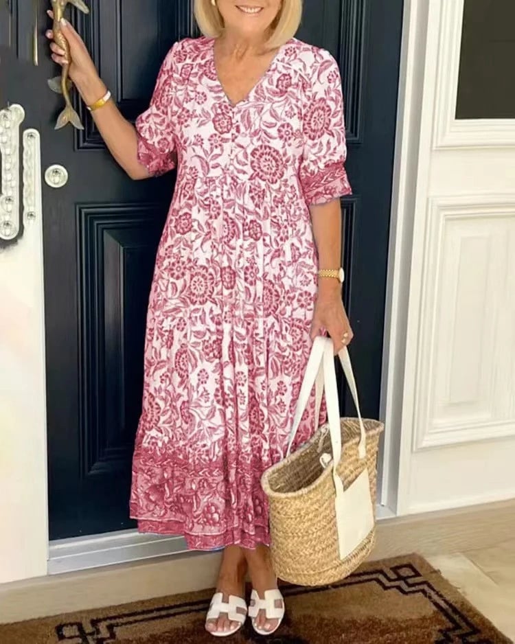 ZEYNEP - KLEID MIDI MIT LOCKEREM BLUMENMUSTER