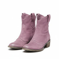 Sadie | Gepolstert Runde Spitze Cowboy-Stiefeletten – Rosa