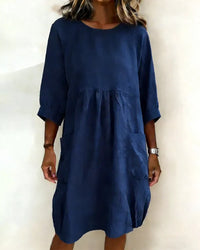 Alena | Modisches 3/4-Arm-Kleid Damen – Marine