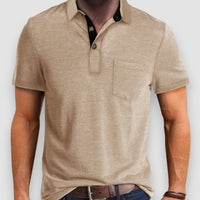 Riven | Button Up Polo Shirt – Beige