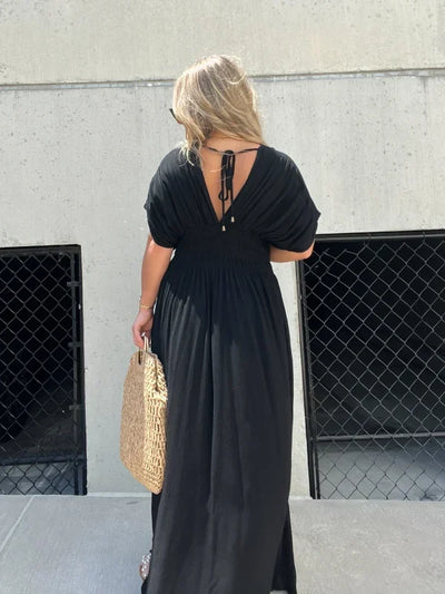 Arabel - Maxikleid mit V-Ausschnitt und Schlitz