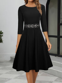 Damen Elegantes Abend Kleid | Midi – Schwarz