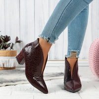Stylische Stiefeletten Für Damen | Schlupfstiefel – Burgunder
