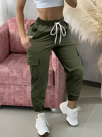 Bianca | Elegante Damen-Cargohose mit Kordelzug – Oliv