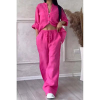 Kelen™ | Urban Stilvolles Hemd und Hosen-Set – Rosa Rot