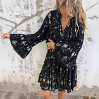 Marieke™ | Elegantes Kleid mit Laternenärmeln – Schwarz