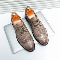 Edward | Flügelspitze Lochverzierung Schnürschuhe – Khaki