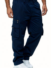 Cargo Hose Herren Weit Geschnitten | Mit Taschen und Kordelzug – Blau